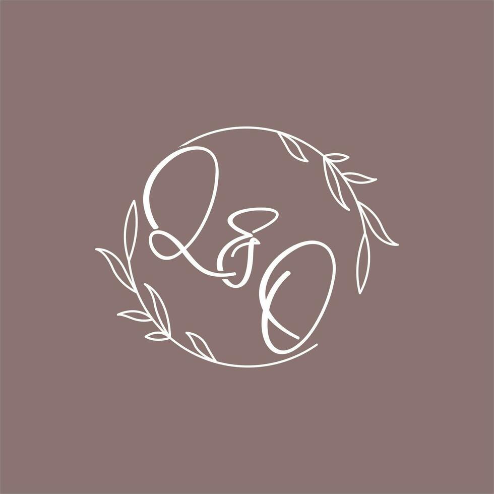 QO wedding initials monogram logo ideas vector