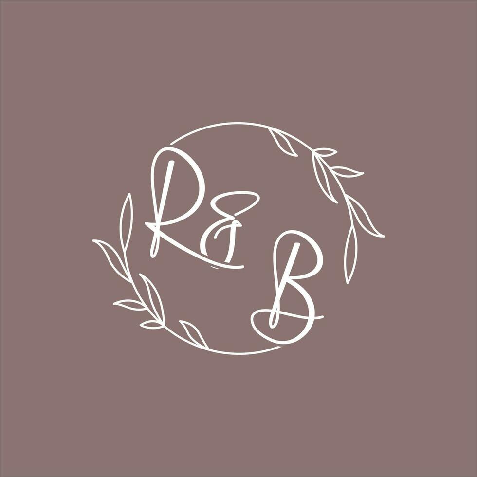 rb Boda iniciales monograma logo ideas vector