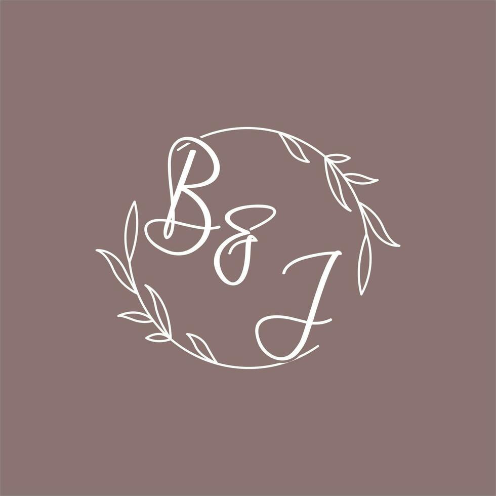 bj Boda iniciales monograma logo ideas vector