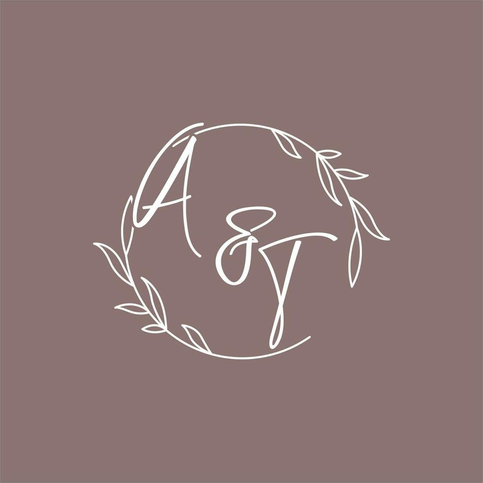 AT wedding initials monogram logo ideas vector