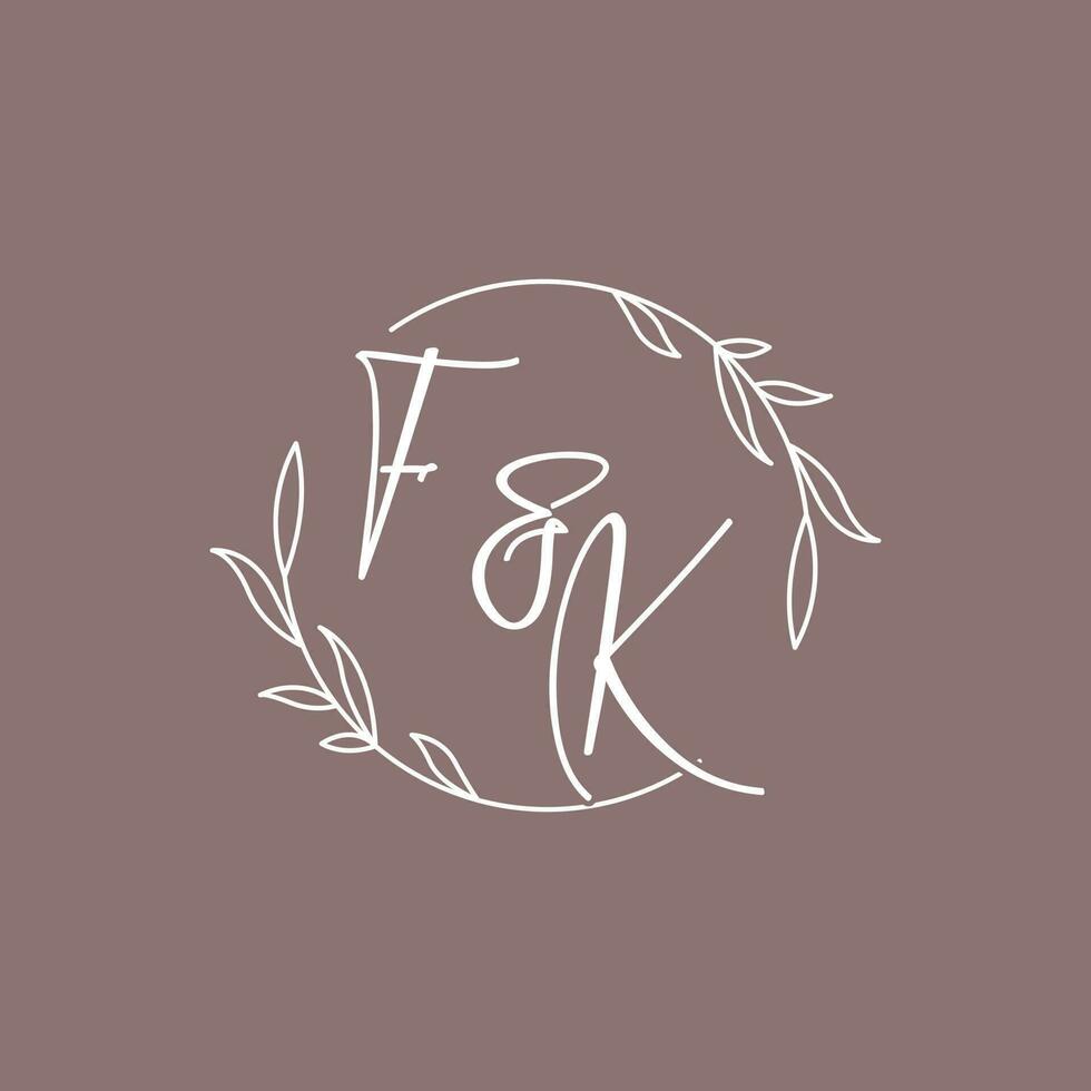 FK wedding initials monogram logo ideas vector