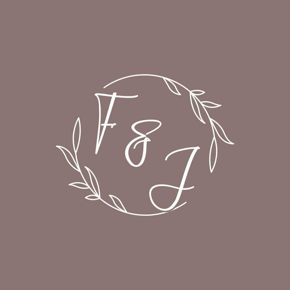 fj Boda iniciales monograma logo ideas vector