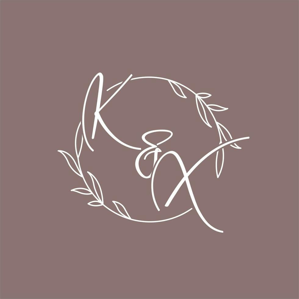 KX wedding initials monogram logo ideas vector