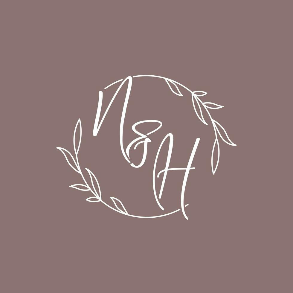 NH wedding initials monogram logo ideas vector