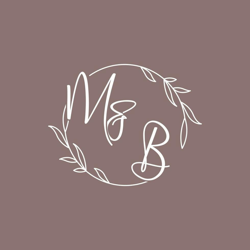 MB wedding initials monogram logo ideas vector