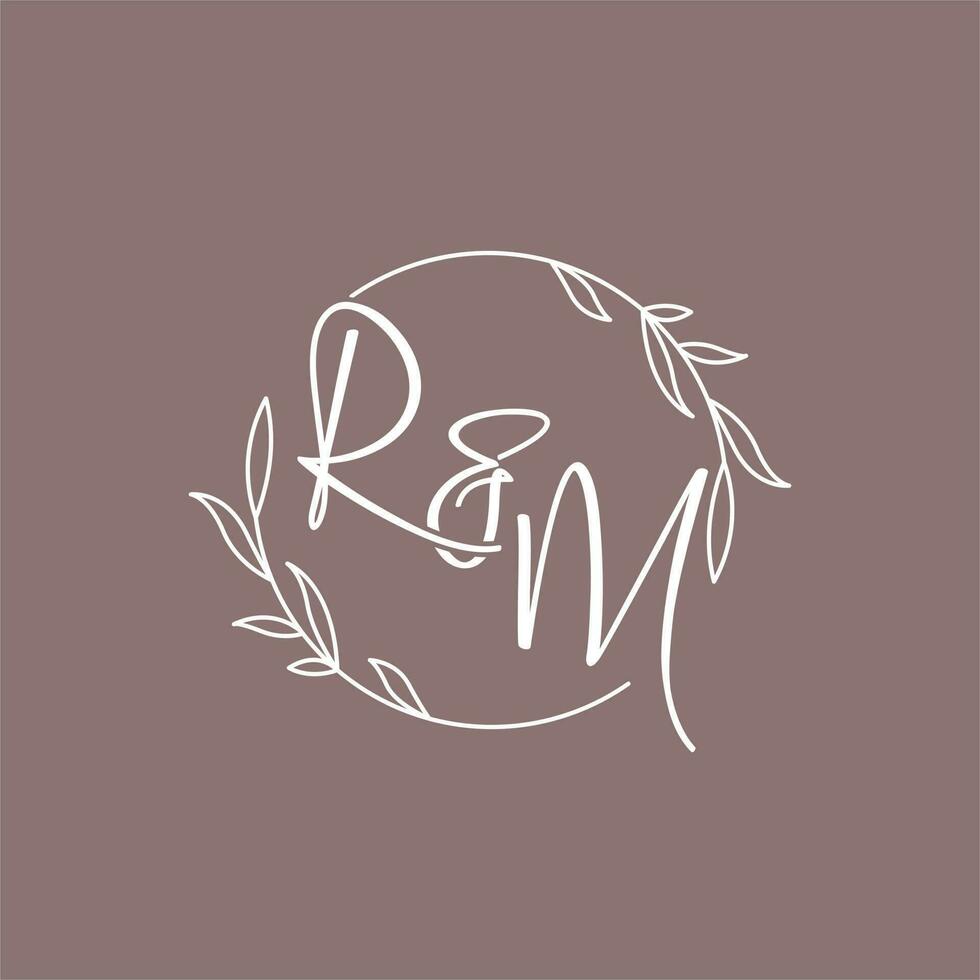 rm Boda iniciales monograma logo ideas vector