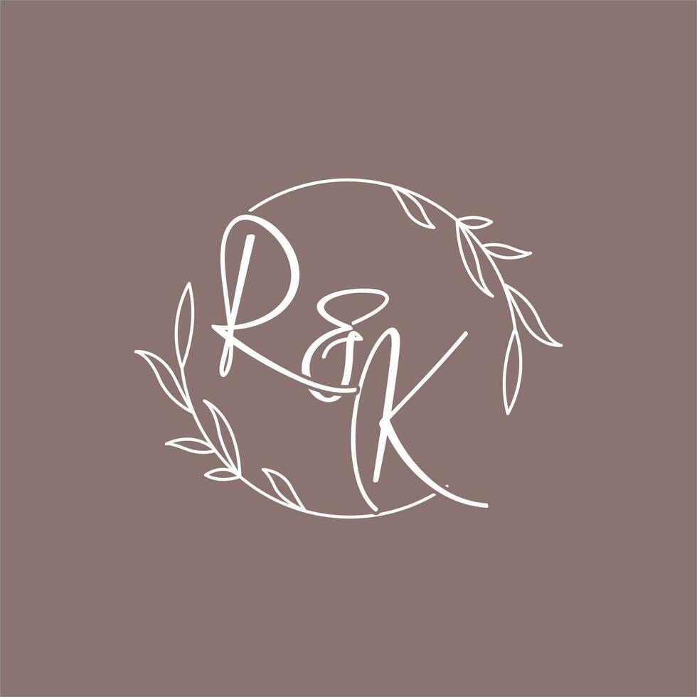 RK wedding initials monogram logo ideas vector