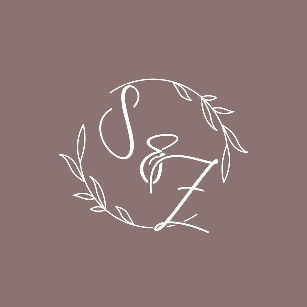 sz Boda iniciales monograma logo ideas vector