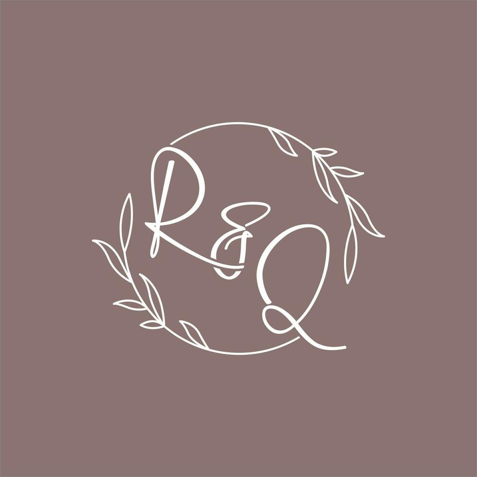 rq Boda iniciales monograma logo ideas vector