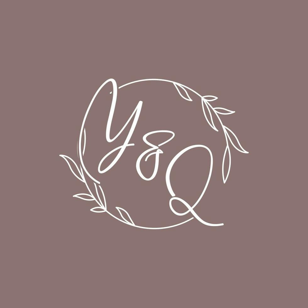 yq Boda iniciales monograma logo ideas vector