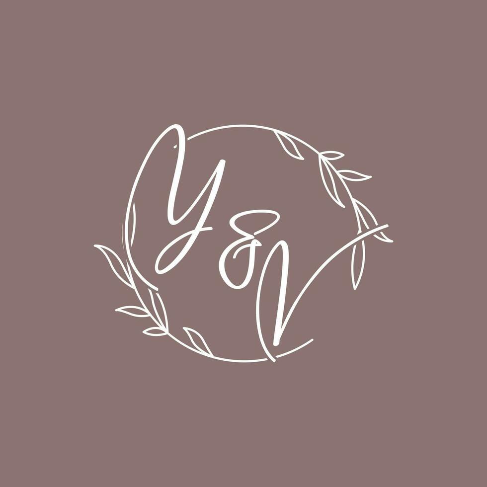 yv Boda iniciales monograma logo ideas vector