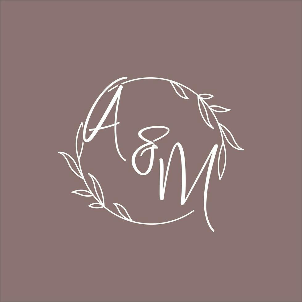 AM wedding initials monogram logo ideas vector