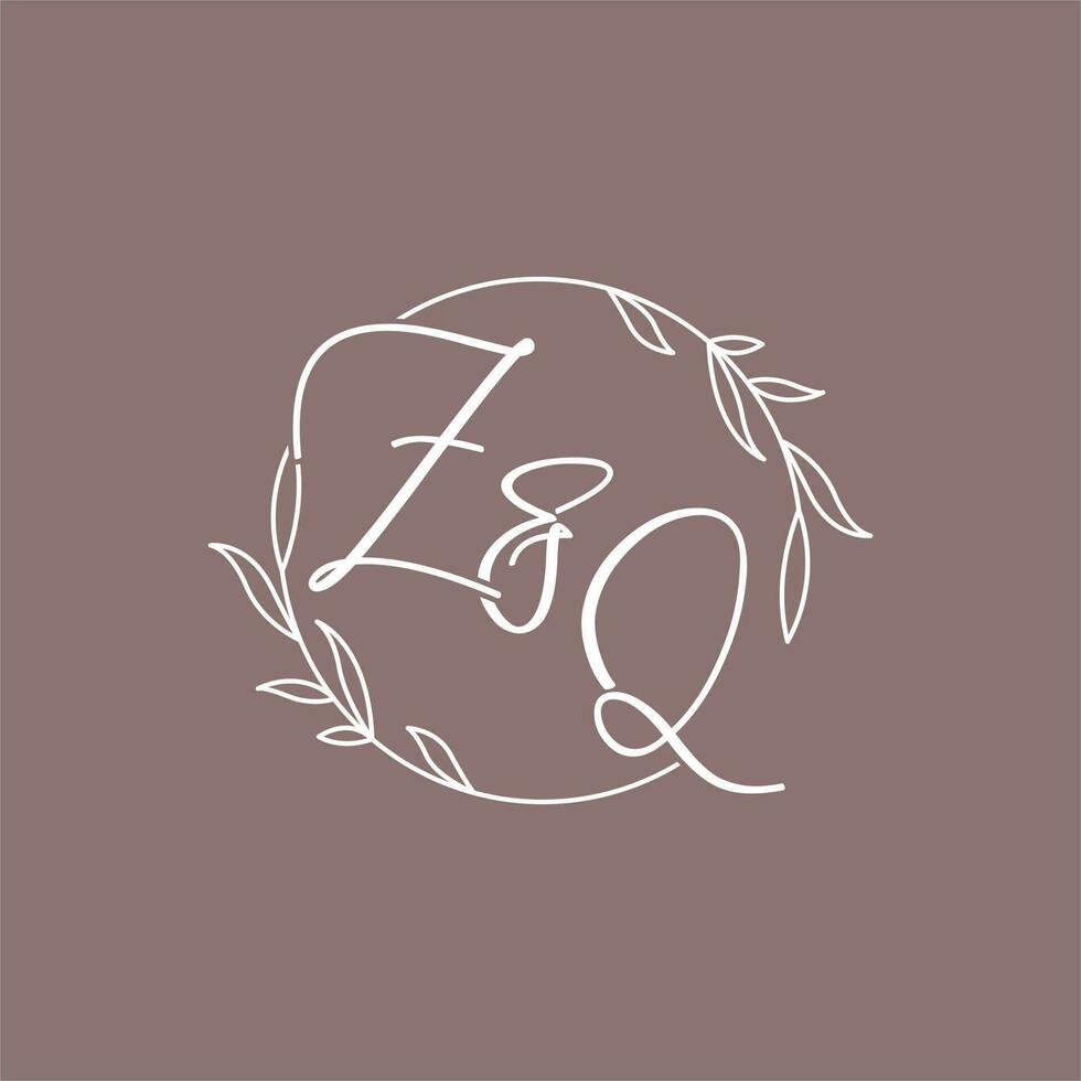 ZQ wedding initials monogram logo ideas vector