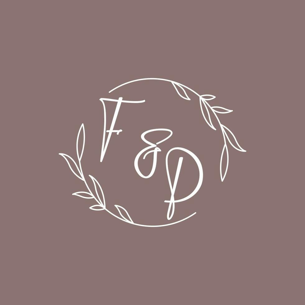 FP wedding initials monogram logo ideas vector
