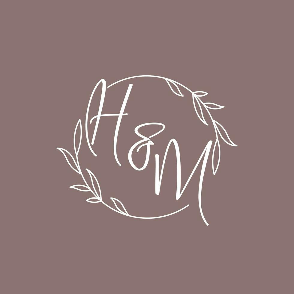 HM wedding initials monogram logo ideas vector