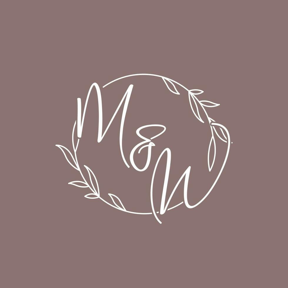 MW wedding initials monogram logo ideas vector