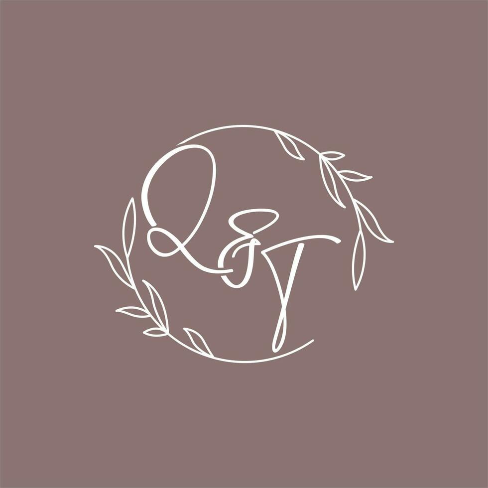 QT wedding initials monogram logo ideas vector