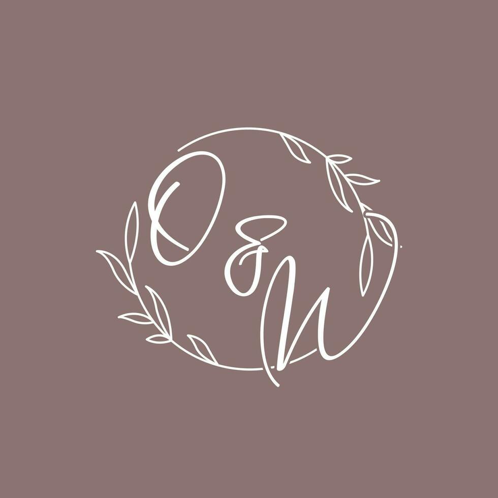 OW wedding initials monogram logo ideas vector