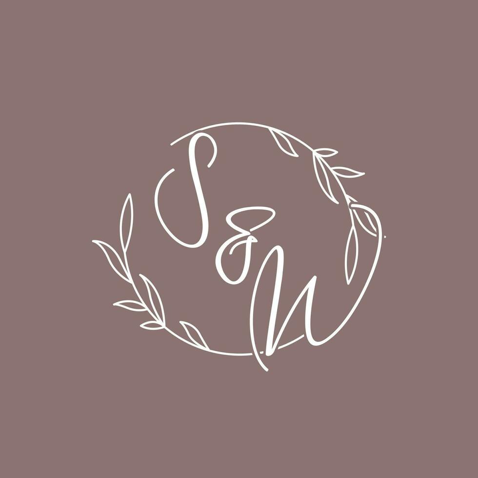 SW wedding initials monogram logo ideas vector