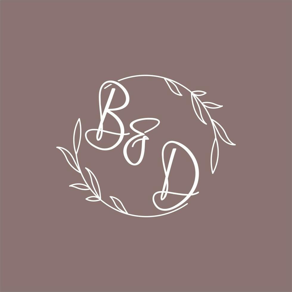 BD wedding initials monogram logo ideas vector