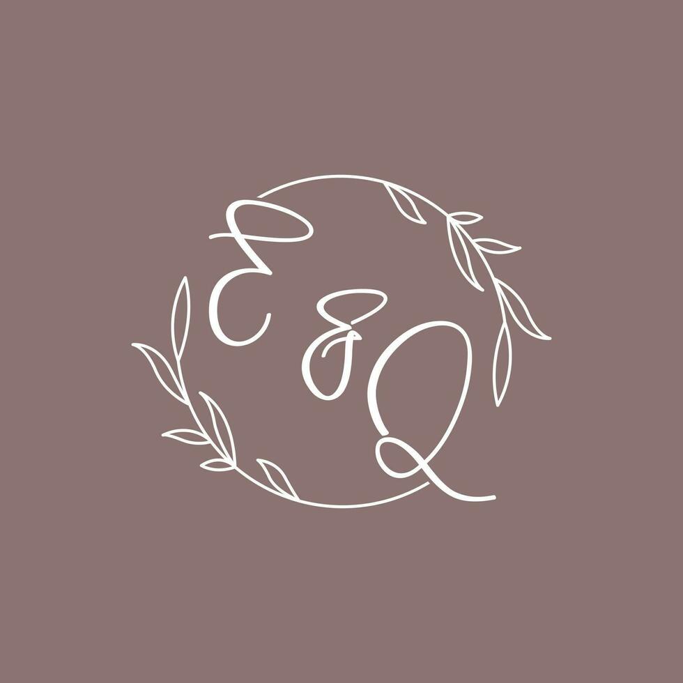 EQ wedding initials monogram logo ideas vector