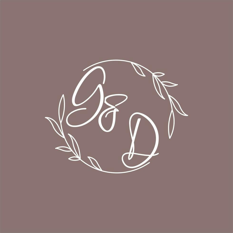 GD wedding initials monogram logo ideas vector