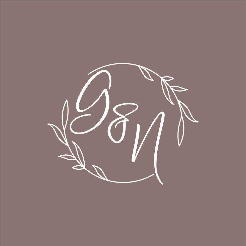 gn Boda iniciales monograma logo ideas vector