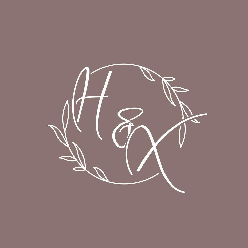 HX wedding initials monogram logo ideas vector