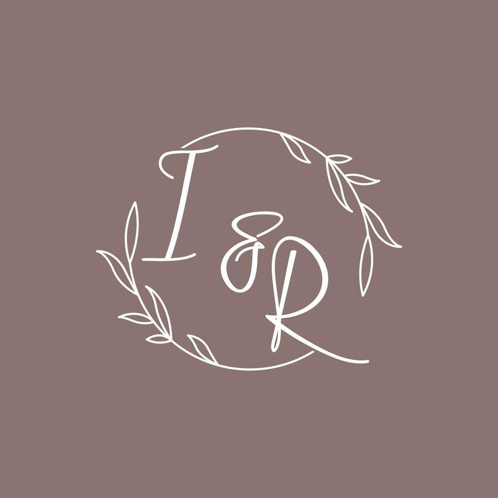 IR wedding initials monogram logo ideas vector