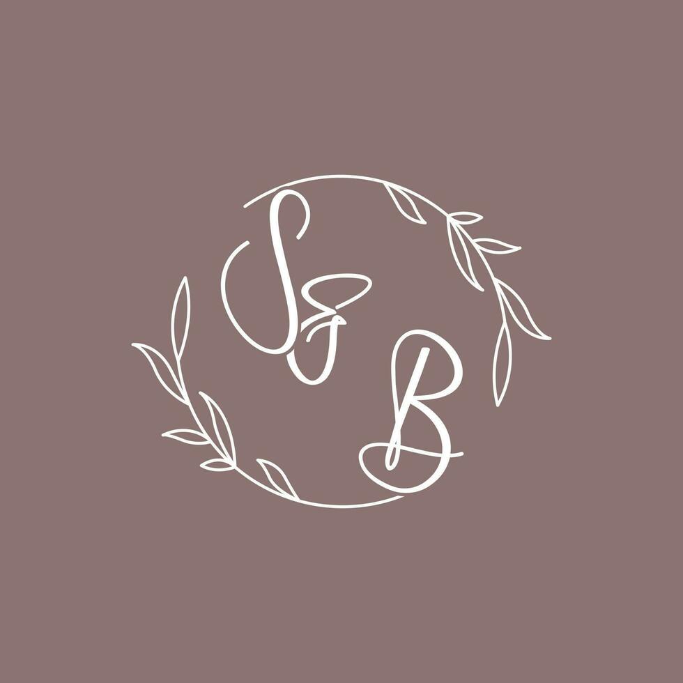 SB wedding initials monogram logo ideas vector