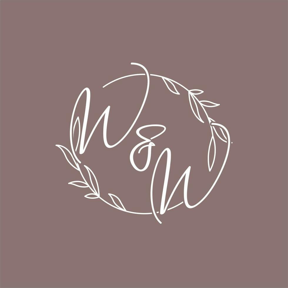 WW wedding initials monogram logo ideas vector