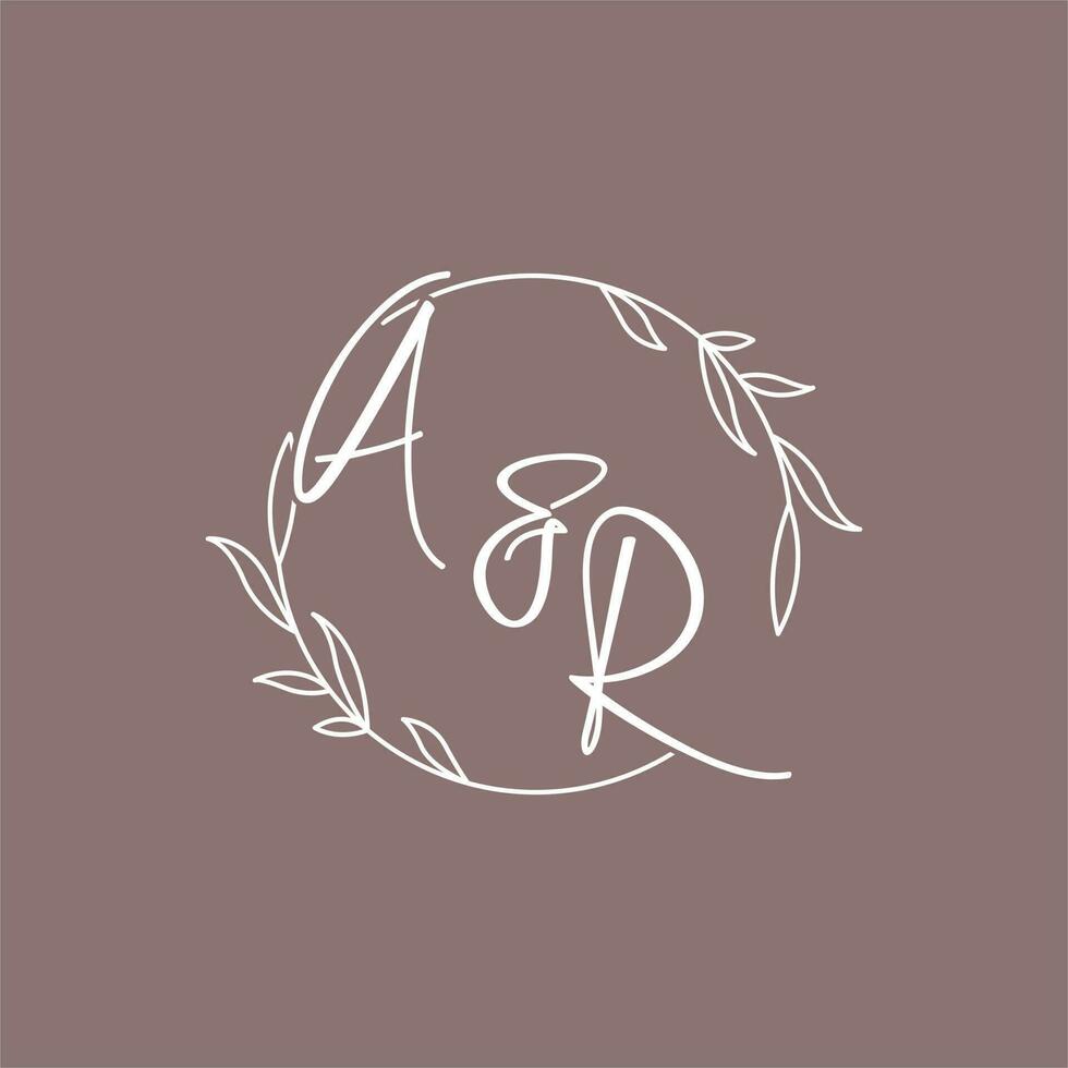 AR wedding initials monogram logo ideas vector