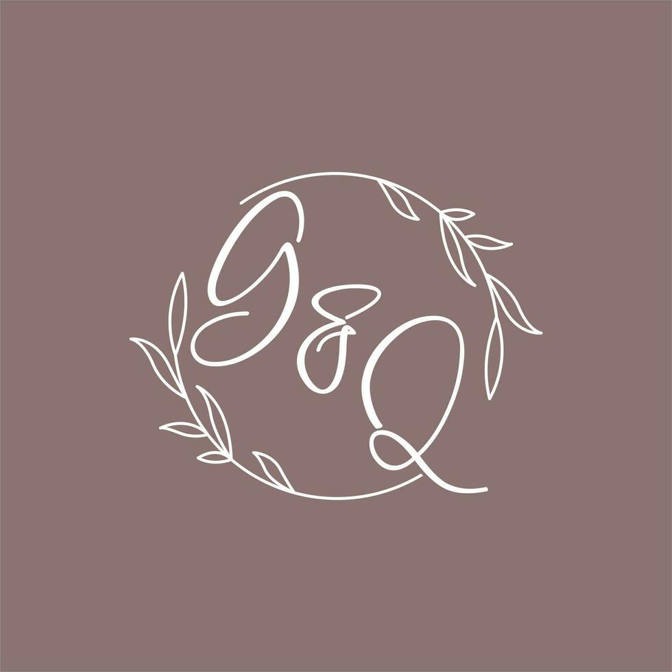 GQ wedding initials monogram logo ideas vector