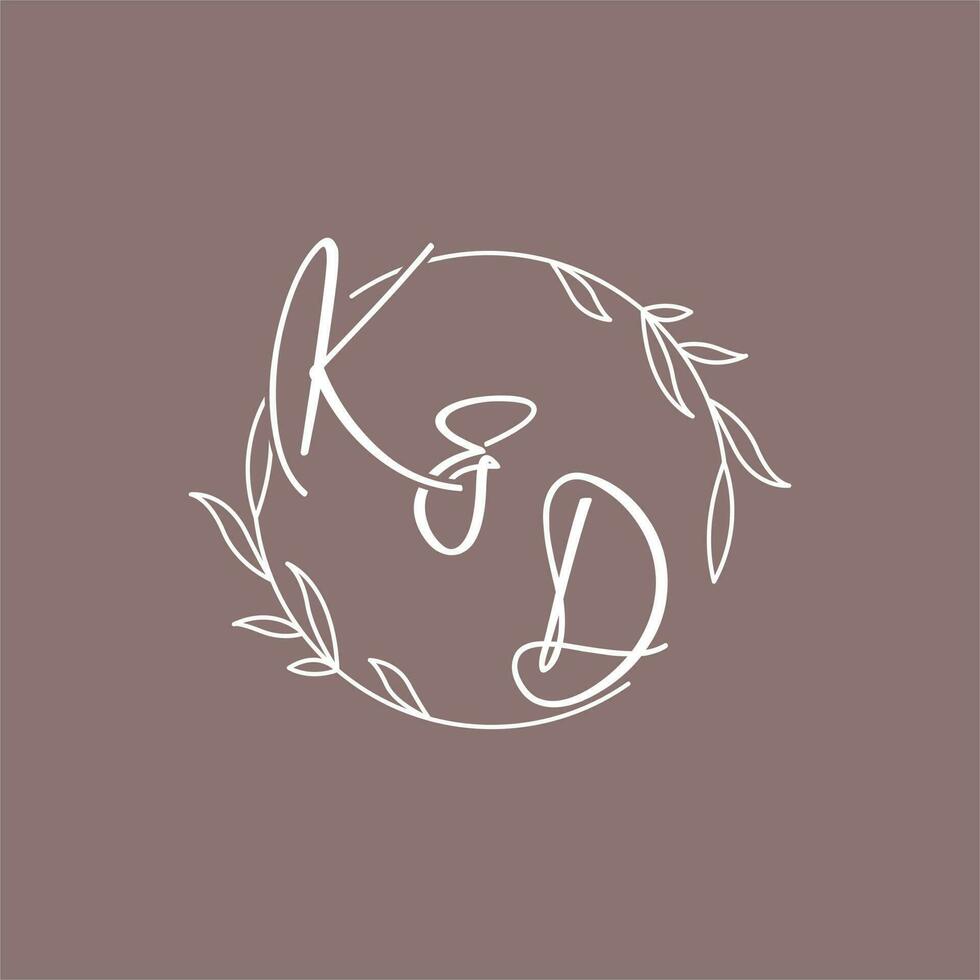 KD wedding initials monogram logo ideas vector