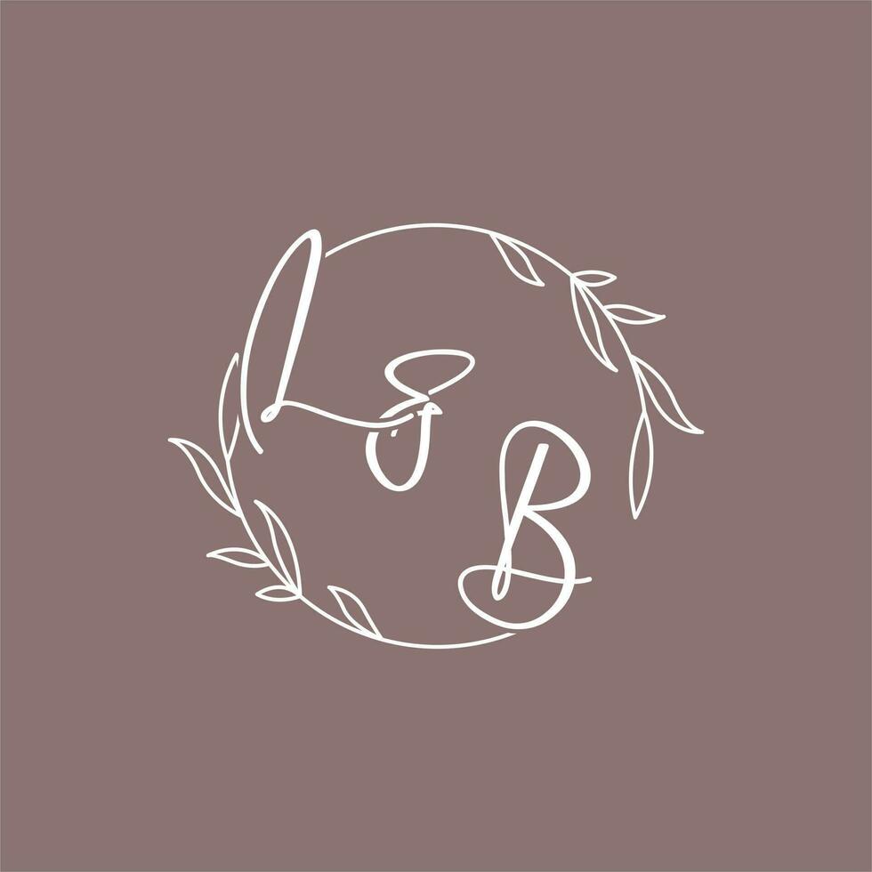 LB wedding initials monogram logo ideas vector