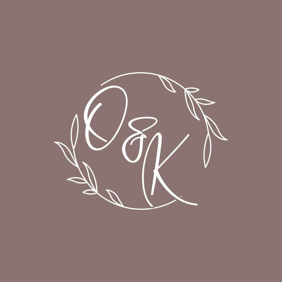 Okay Boda iniciales monograma logo ideas vector