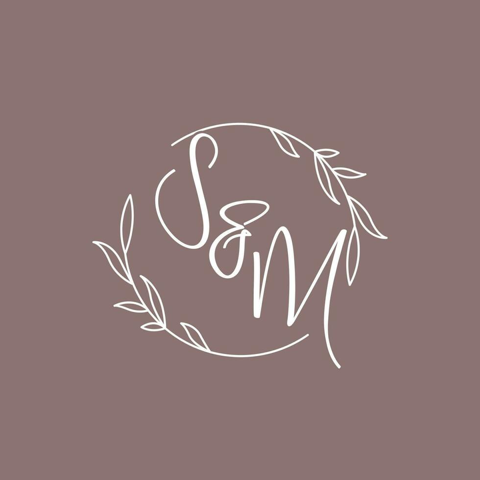 sm Boda iniciales monograma logo ideas vector