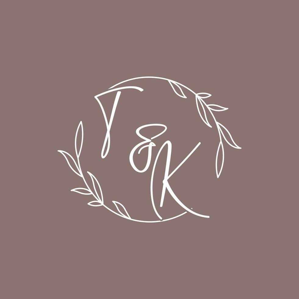 TK wedding initials monogram logo ideas vector