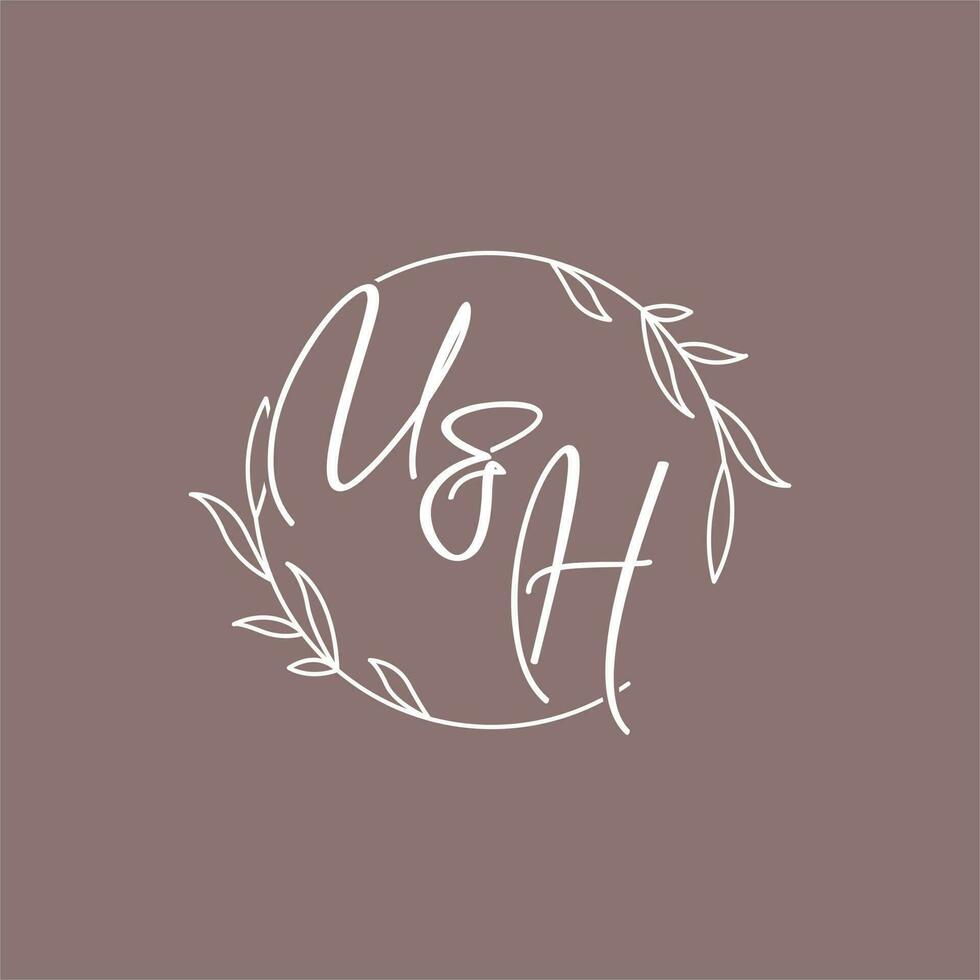 UH wedding initials monogram logo ideas vector