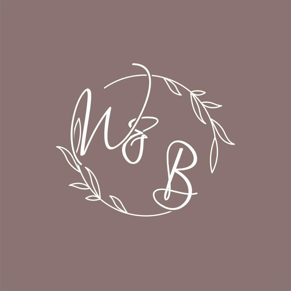 wb Boda iniciales monograma logo ideas vector