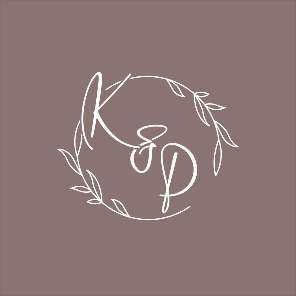 KP wedding initials monogram logo ideas vector