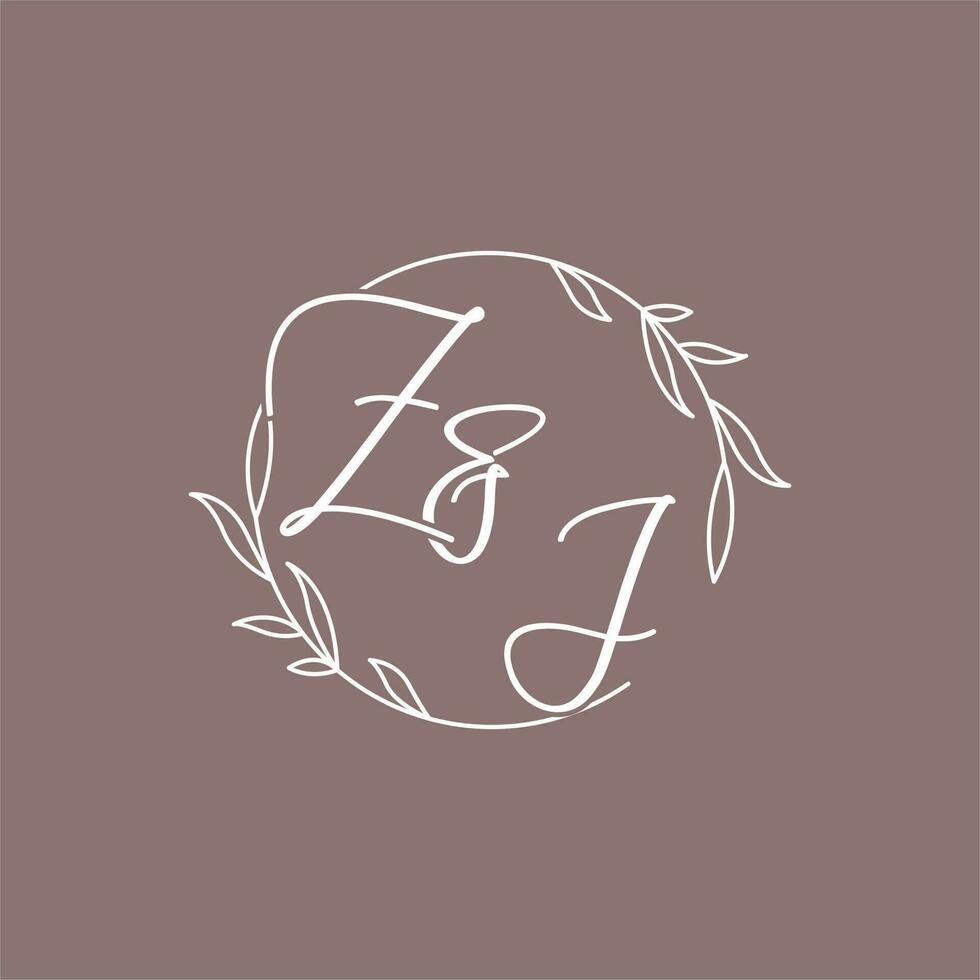 ZJ wedding initials monogram logo ideas vector