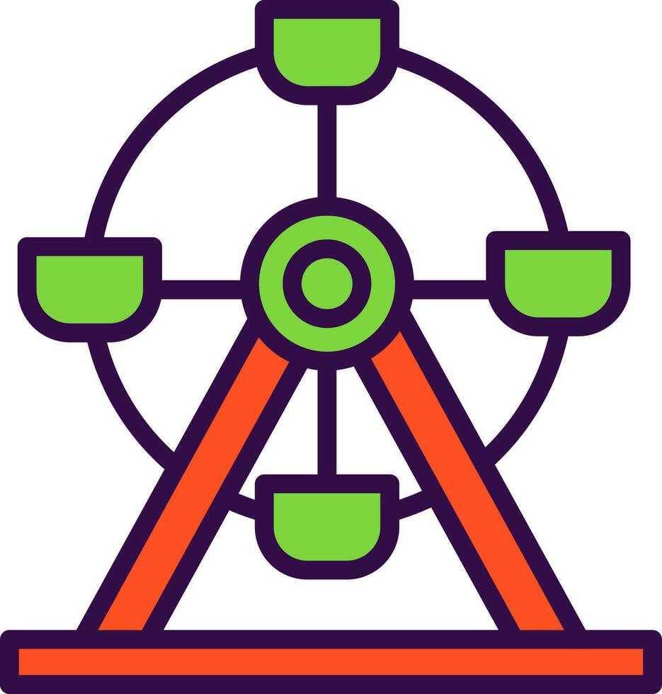 Ferris wheel Vector Icon Design