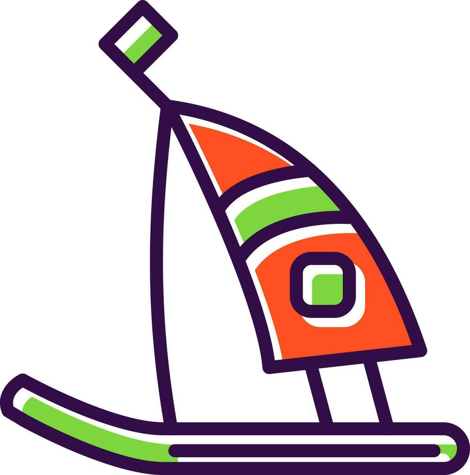 diseño de icono de vector de windsurf