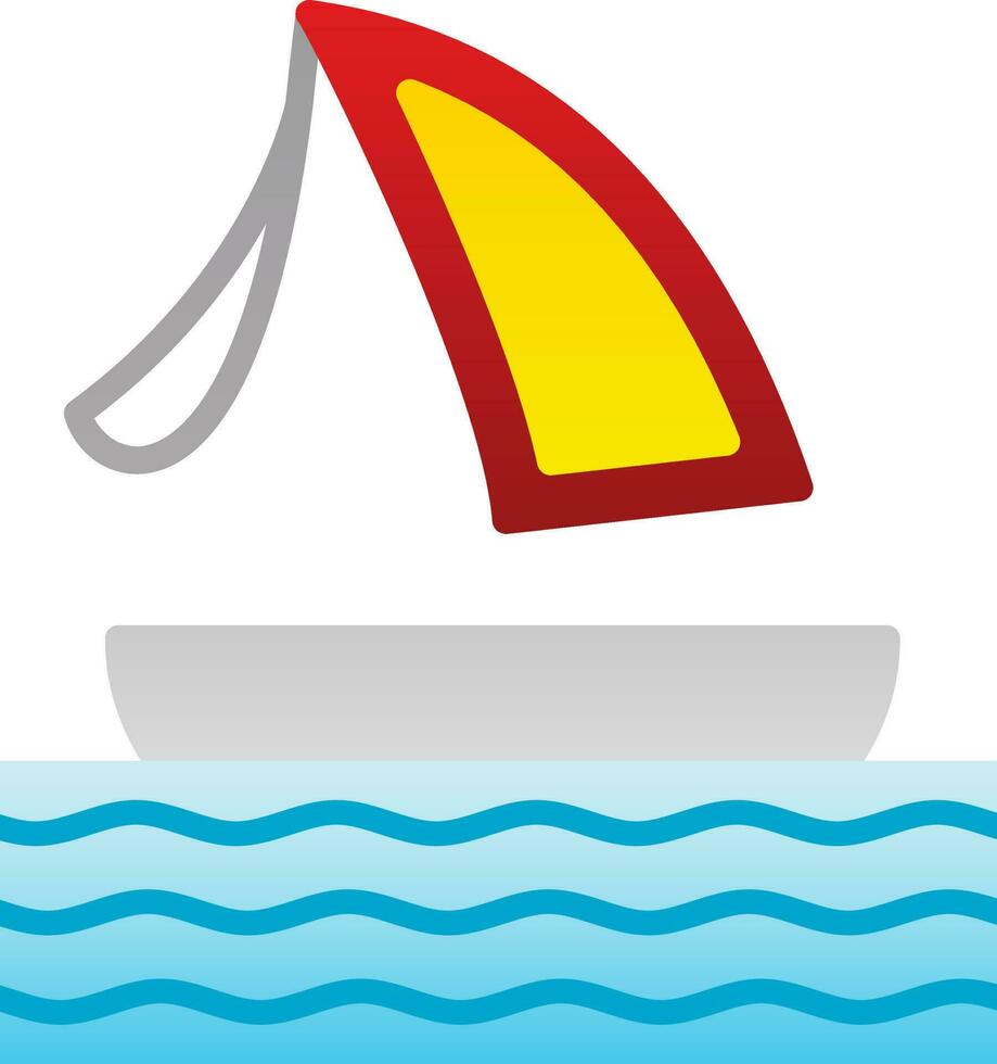 Surfing boat Vector Icon Design
