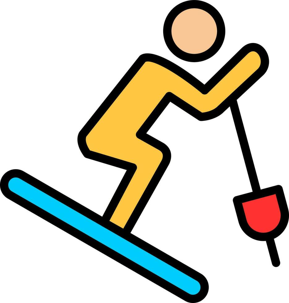 Skiing Vector Icon Design