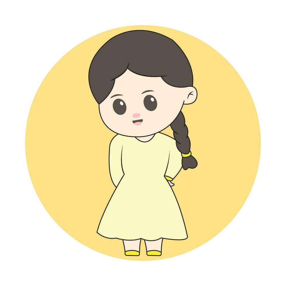 chibi niña negocio mascota para logo vector