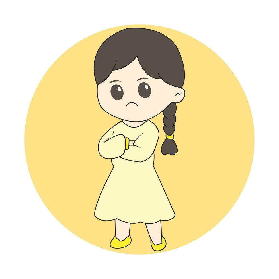 chibi niña negocio mascota para logo vector