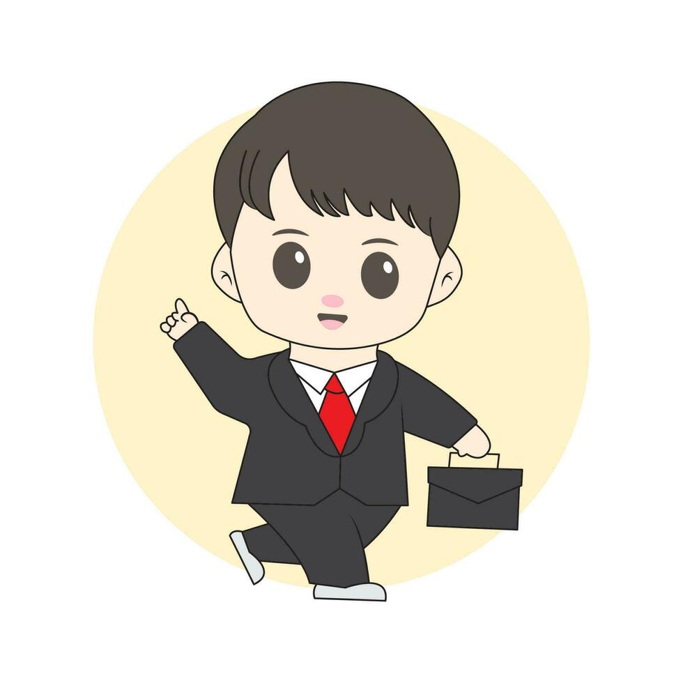 chibi boy business mascot for logo vector