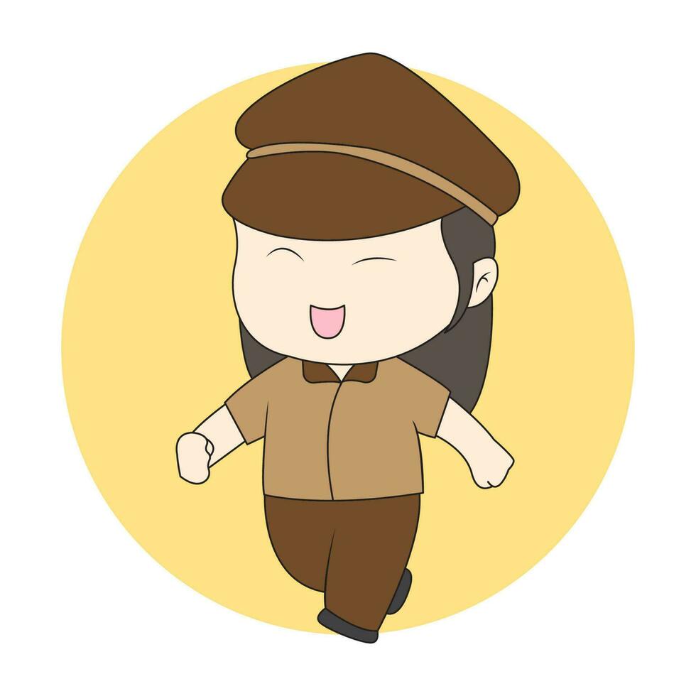 chibi girl scout for logo vector